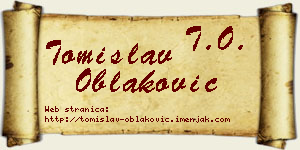 Tomislav Oblaković vizit kartica